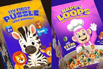 design children, kids product packaging or label