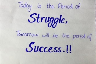 write your quotes or name in neat handwritten notes