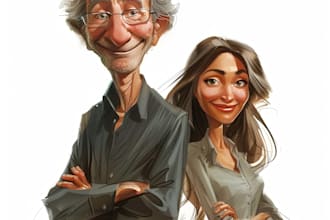 draw digital caricature portraits from photos