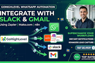 integrate gohighlevel whatsapp automation with slack gmail using zapier make n8n