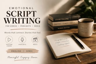 write emotional scripts for videos reels and podcasts