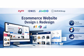 build redesign zyro website ionos jimdo shift4shop duda tilda ecommerce website