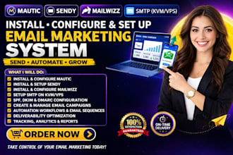 install mautic sendy mailwizz smtp kvcor configure it and set up email campaigns