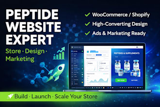 design peptide website, supplement store, woocommerce biotech website