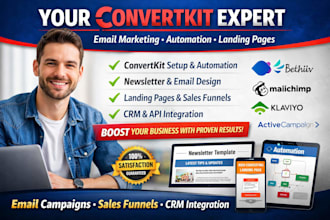 convertkit expert for email marketing automation landing page newsletter design