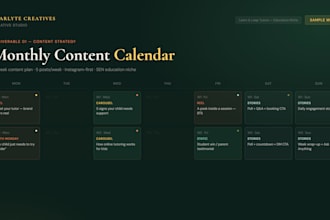 create a monthly social media content plan and strategy