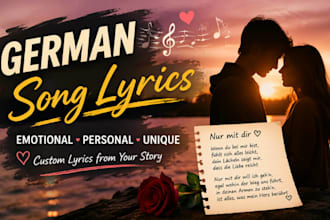 write emotional german song lyrics based on your story