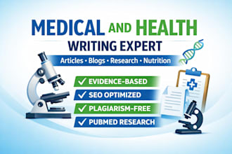 write professional health, medical and nutrition articles