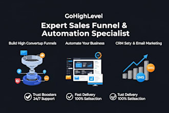 be your gohighlevel expert, go highlevel sales funnel and automation specialist