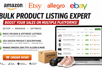 setup and manage amazon ebay allegro zalando bulk product listing seo intact