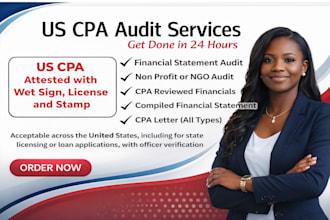 perform CPA audit prepare financial statements and verify as licensed CPA