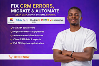 fix clio bitrix24 hubspot crm errors, data migrate zoho fix monday apollo errors