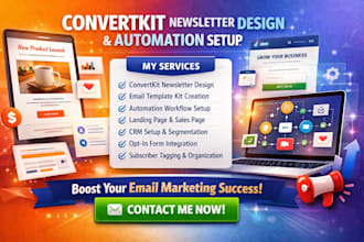 convertkit newsletter design email template kit automation sales page crm setup