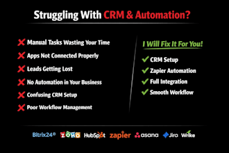 bitrix24 zoho crm hubspot bitrix crm jobber asana wrike jira integration zapier