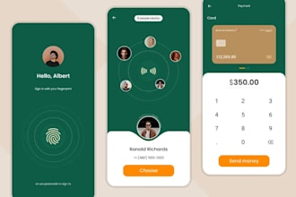create nfc tap and pay contactless payment app, money transfer app, fintech app