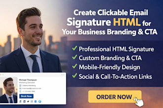create clickable email signature HTML for your business branding and cta