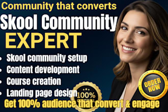 do skool community setup structured course landing page design course editing