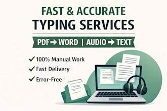 do fast copy typing, PDF to word, and audio to text transcription