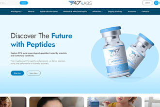 do peptide website design and development, peptides selling ecommerce website
