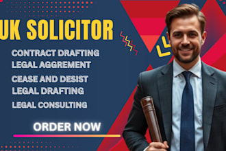 draft UK contracts, agreements and cease and desist letter as a solicitor