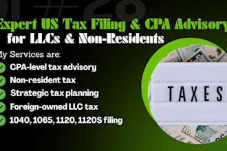 handle US tax filing, tax advisory, and tax planning for llc