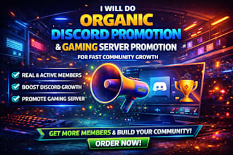 organic discord and gaming sever promotion for fast community growth and sales