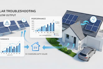 troubleshoot solar system low output and design ev charger setup