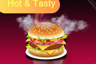 design professional burger food ads for social media