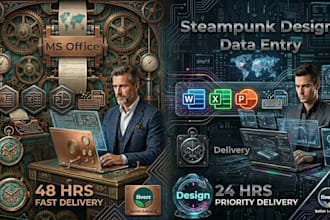 do ms word,ms excel,power point and data entry tasks