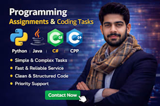 do programming assignments and coding tasks in python java and c sharp