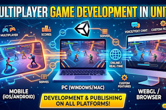 develop multiplayer game in unity for mobile PC webgl online game