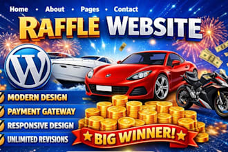 design raffle website giveaway website competition website for raffle business