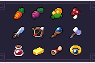 create custom pixel art game icons and animated UI assets for games