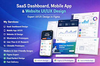 design mordern saas dashboard UI UX mobile app wireframe figma website design