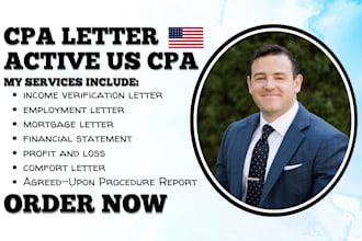 audit financial statement prepare US CPA comfort verification letter, notary