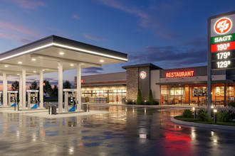 design 3d gas station, 3d fuel station, ev charging station, convenience store