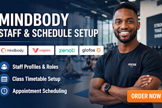 set up your mindbody staff profiles, schedules and class timetable
