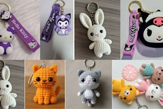 design custom plush toy, kawaii stuffed animal, keychain and crochet plushies