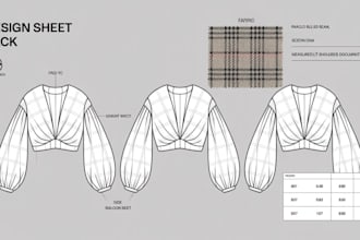 draw fashion flat sketch, fashion flats, technical drawing for clothing design