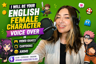 be your young cute female voice actor for videogame or podcast voice over
