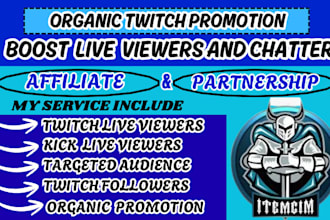 promote twitch live gaming stream wishlist streamer and kick channel promotion