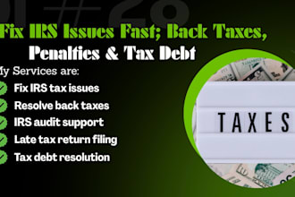 handle irs tax resolution, back taxes, audits, penalties and tax debt relief