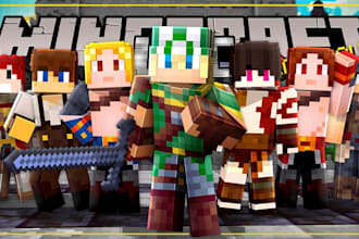 create custom minecraft skin for bedrock and java, pvp and smp servers