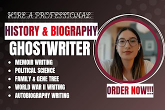 ghostwrite history and biography ebook, memoir, autobiography book ghost writer