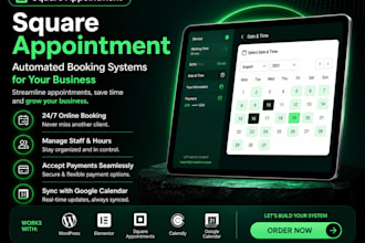 set square appointments and payment for service business