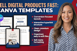 create professional canva lead magnets, digital planners and hyperlink journals