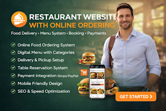 build restaurant website with online ordering food delivery system