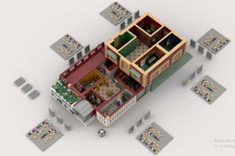 custom 3d lego moc, lego technic, with bricklink studio file manual instruction