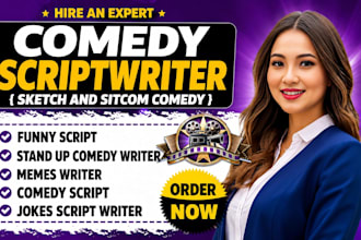 write a comedy script, sitcom, sketch comedy, short comedy or a funny script