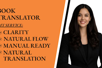 translate english, german, french and spanish book or novel professionally